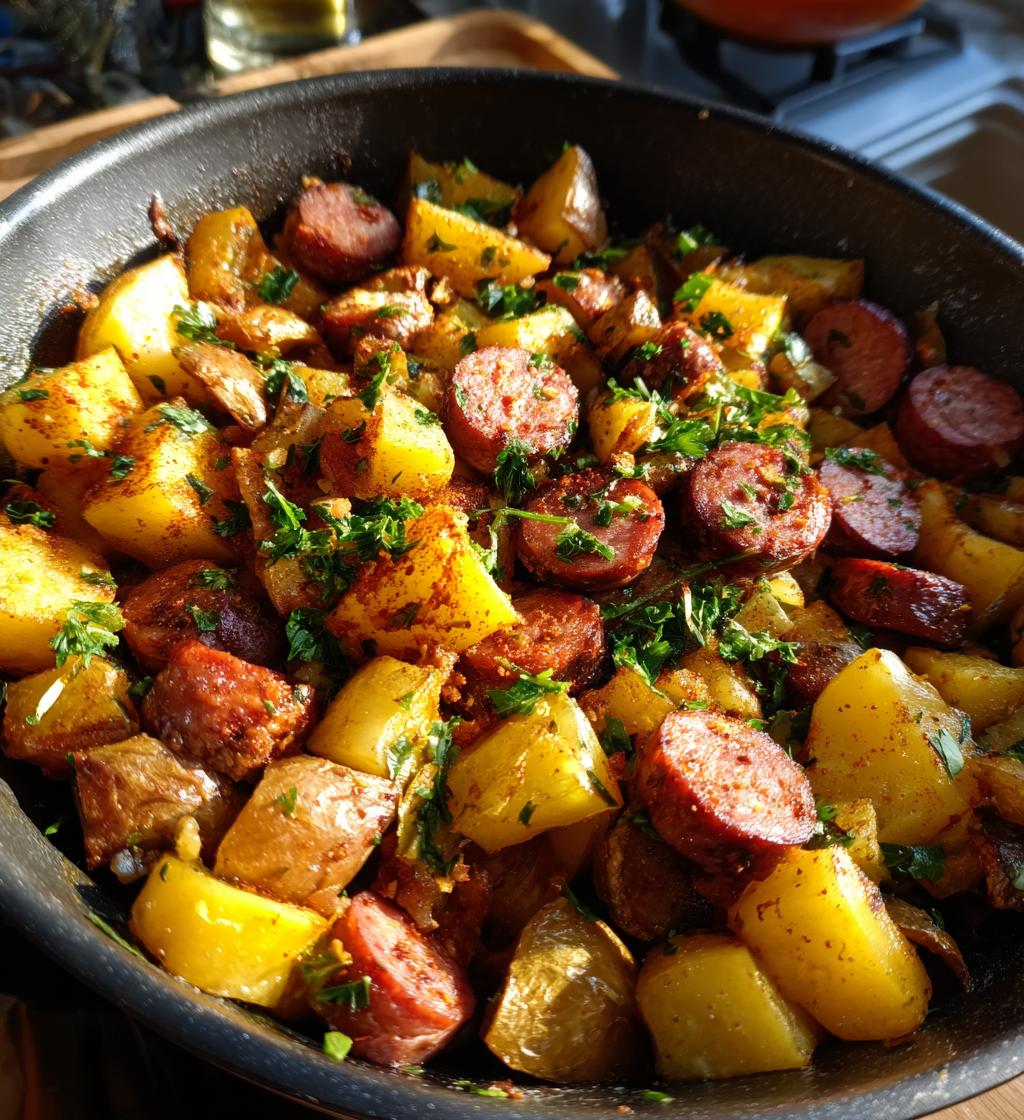 one pan kielbasa and potatoes