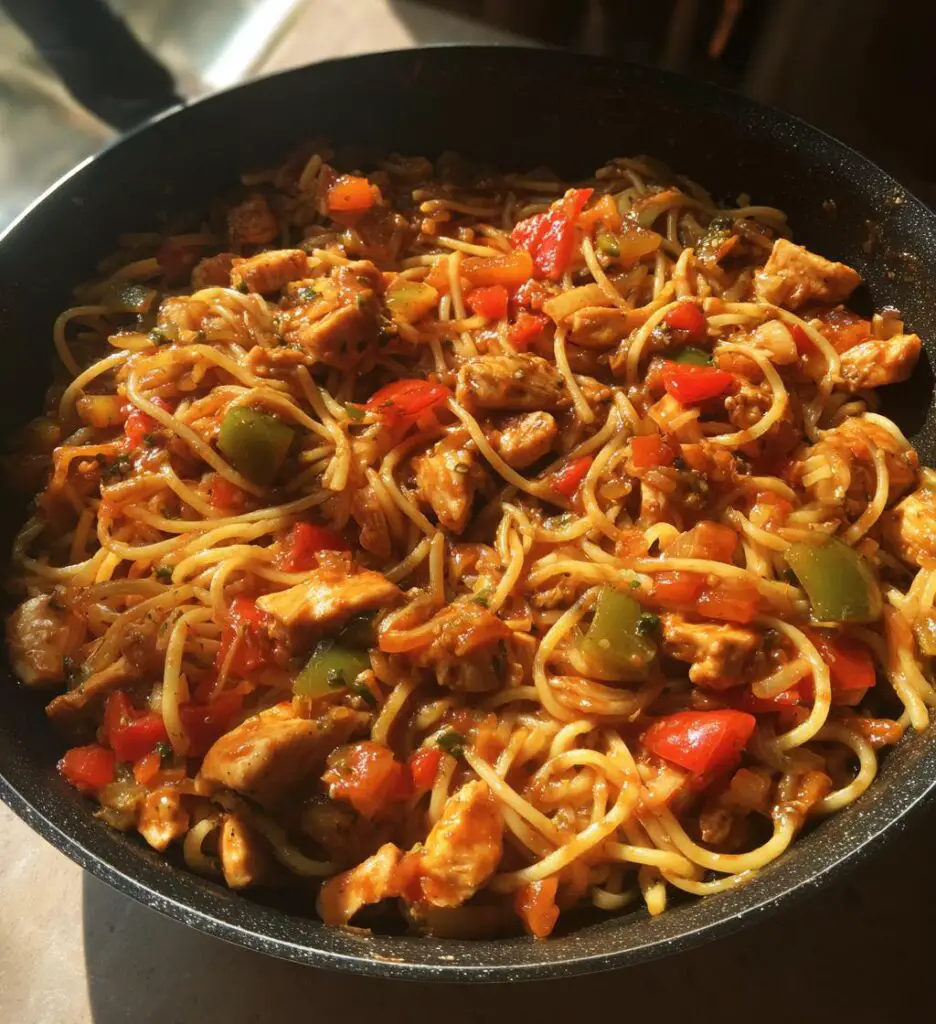 one pot barbecue chicken pasta