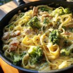 one pot creamy ranch chicken broccoli fettuccine