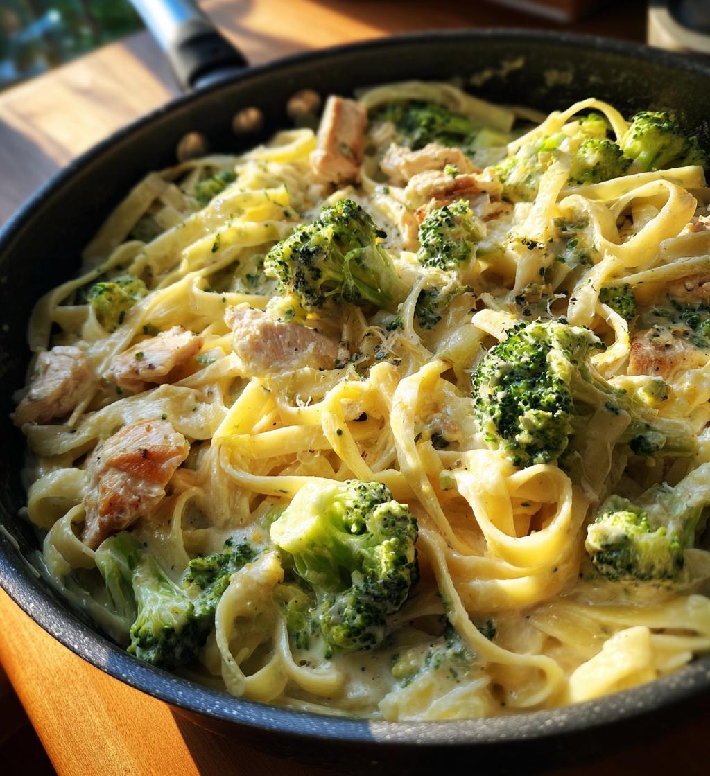 one pot creamy ranch chicken broccoli fettuccine