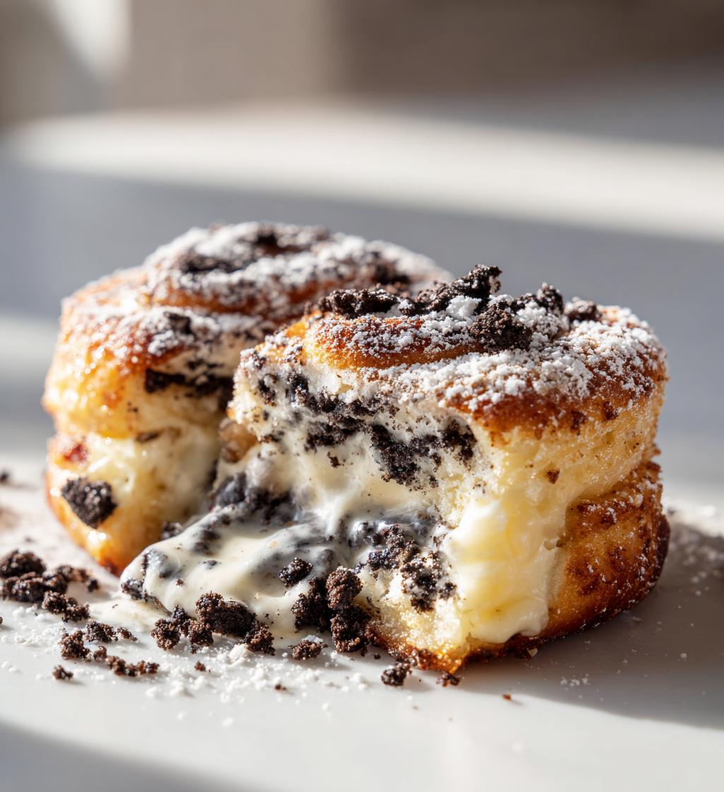 oreo stuffed cinnamon rolls - detail 1