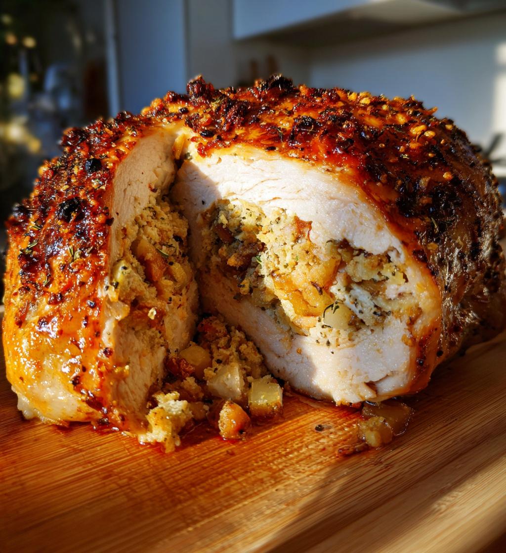 oven roasted stuffed turkey - detail 1