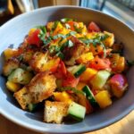 peach panzanella salad