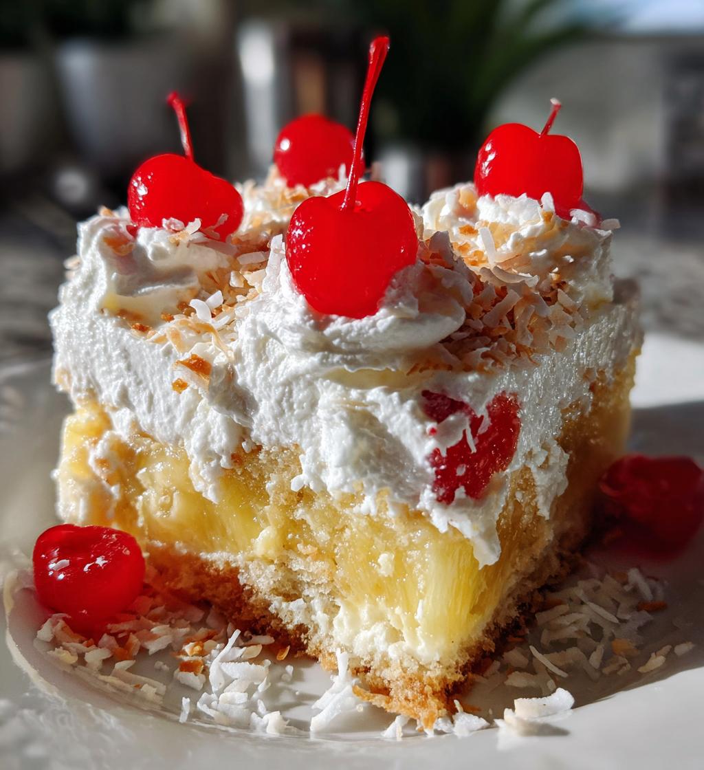 pina colada poke cake - detail 1