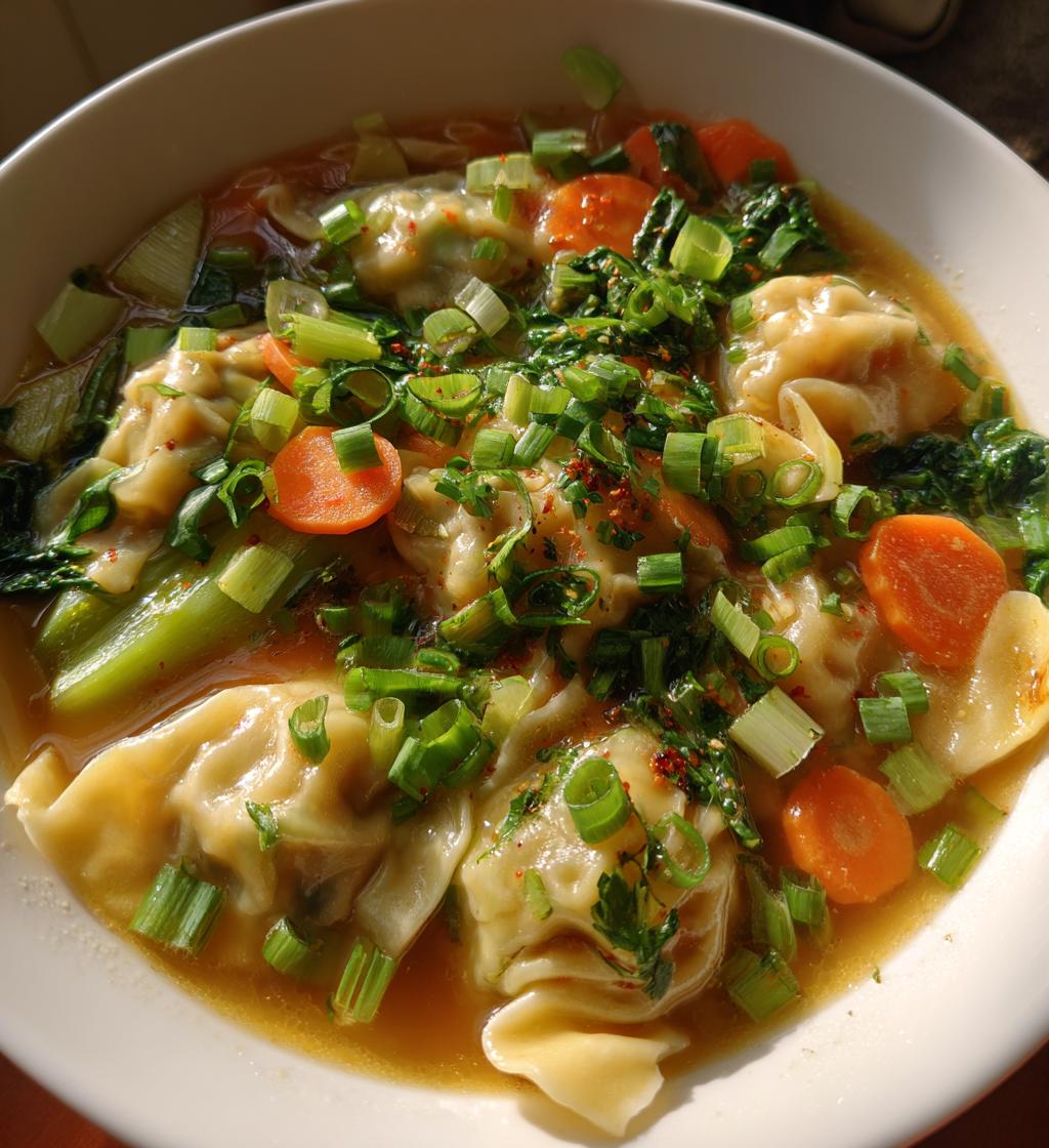 potsticker soup - detail 1