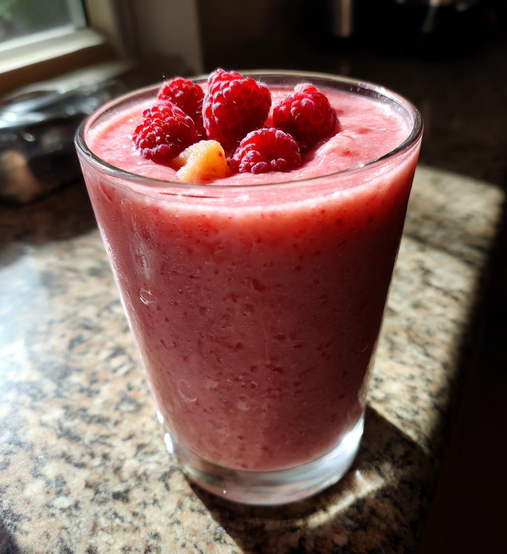 raspberry peach protein smoothie recipe - detail 1