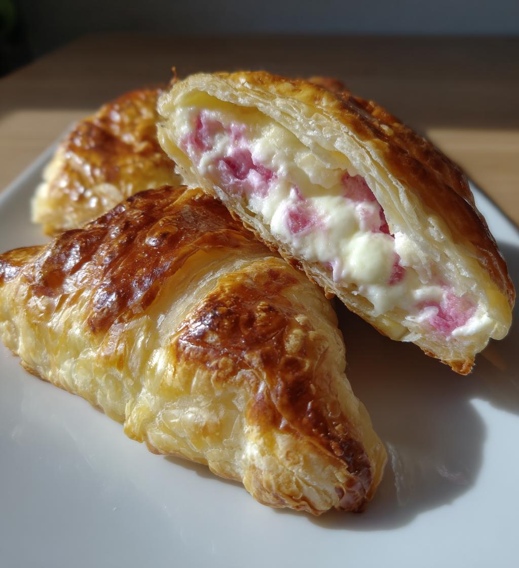 rhubarb cream cheese puff pastries