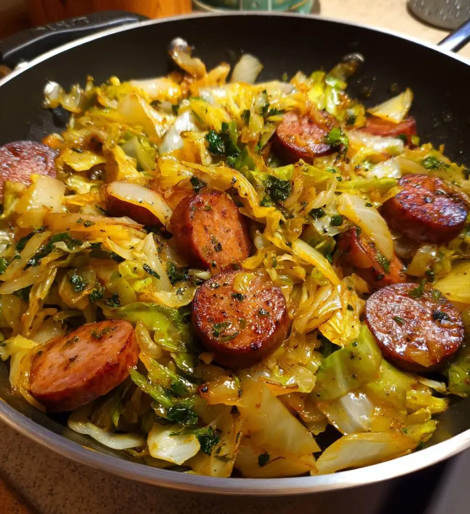 sausage and cabbage stir fry