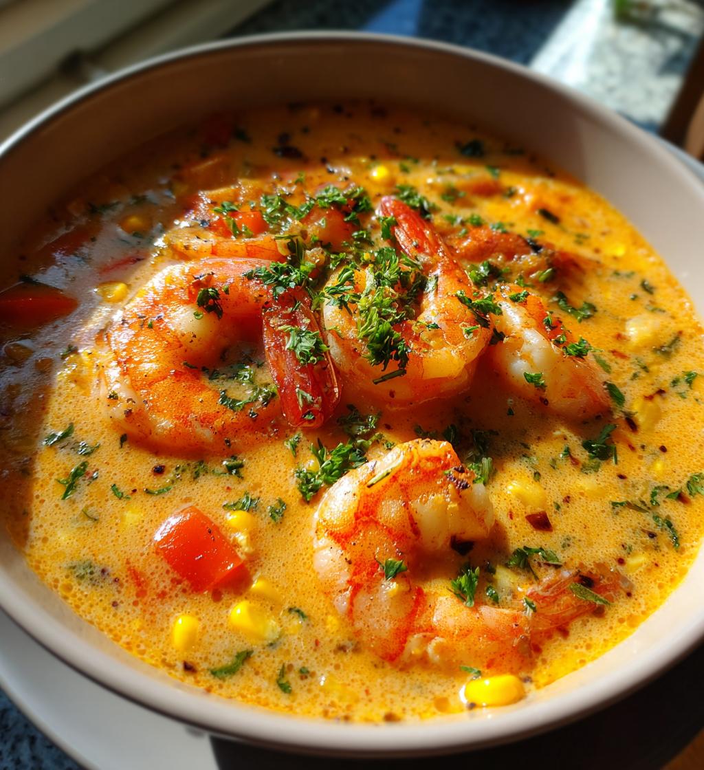 shrimp and corn soup - detail 1