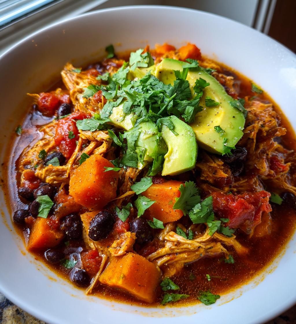 slow cooker chicken and sweet potato chili