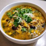 slow cooker creamy green chile chicken enchilada soup