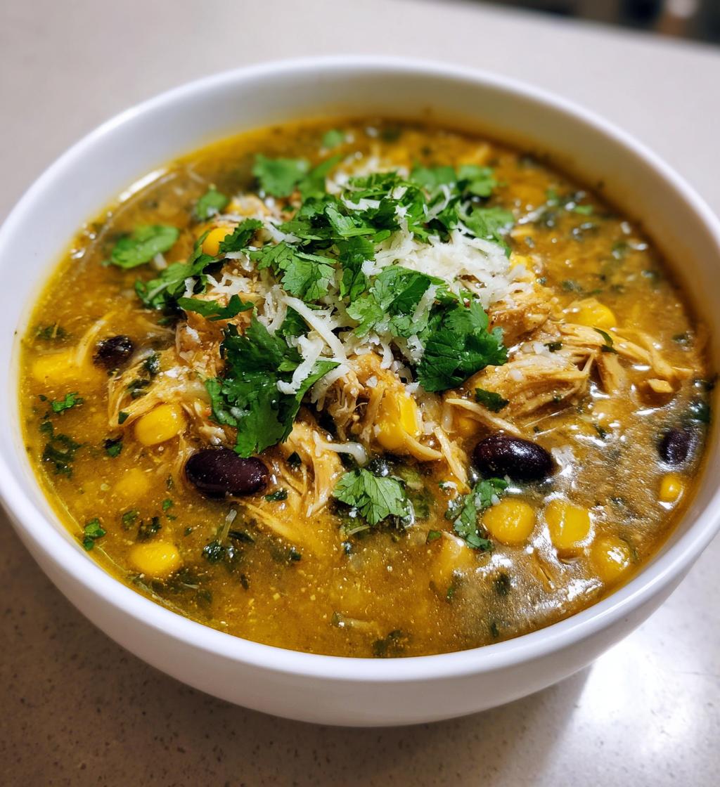 slow cooker creamy green chile chicken enchilada soup