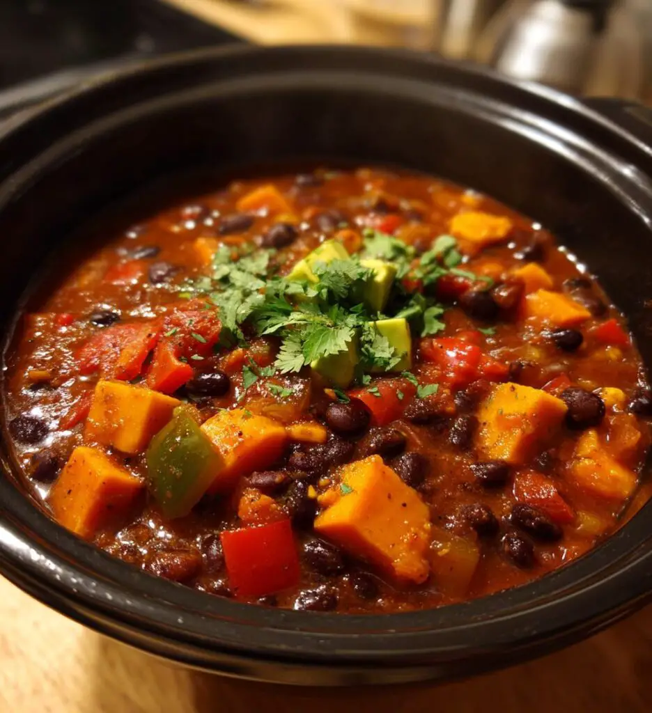slow cooker sweet potato black bean chili