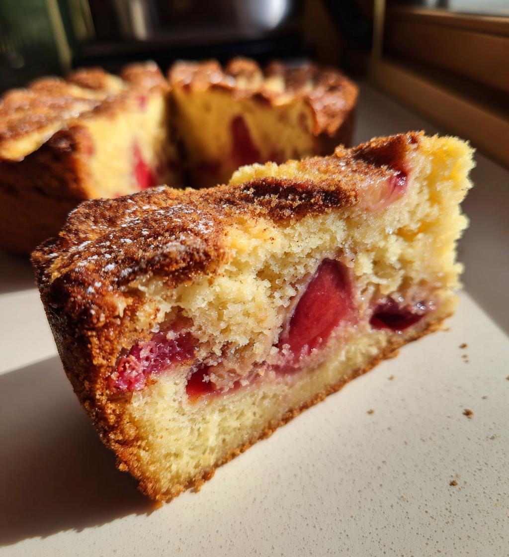 spiced plum custard cake - detail 1