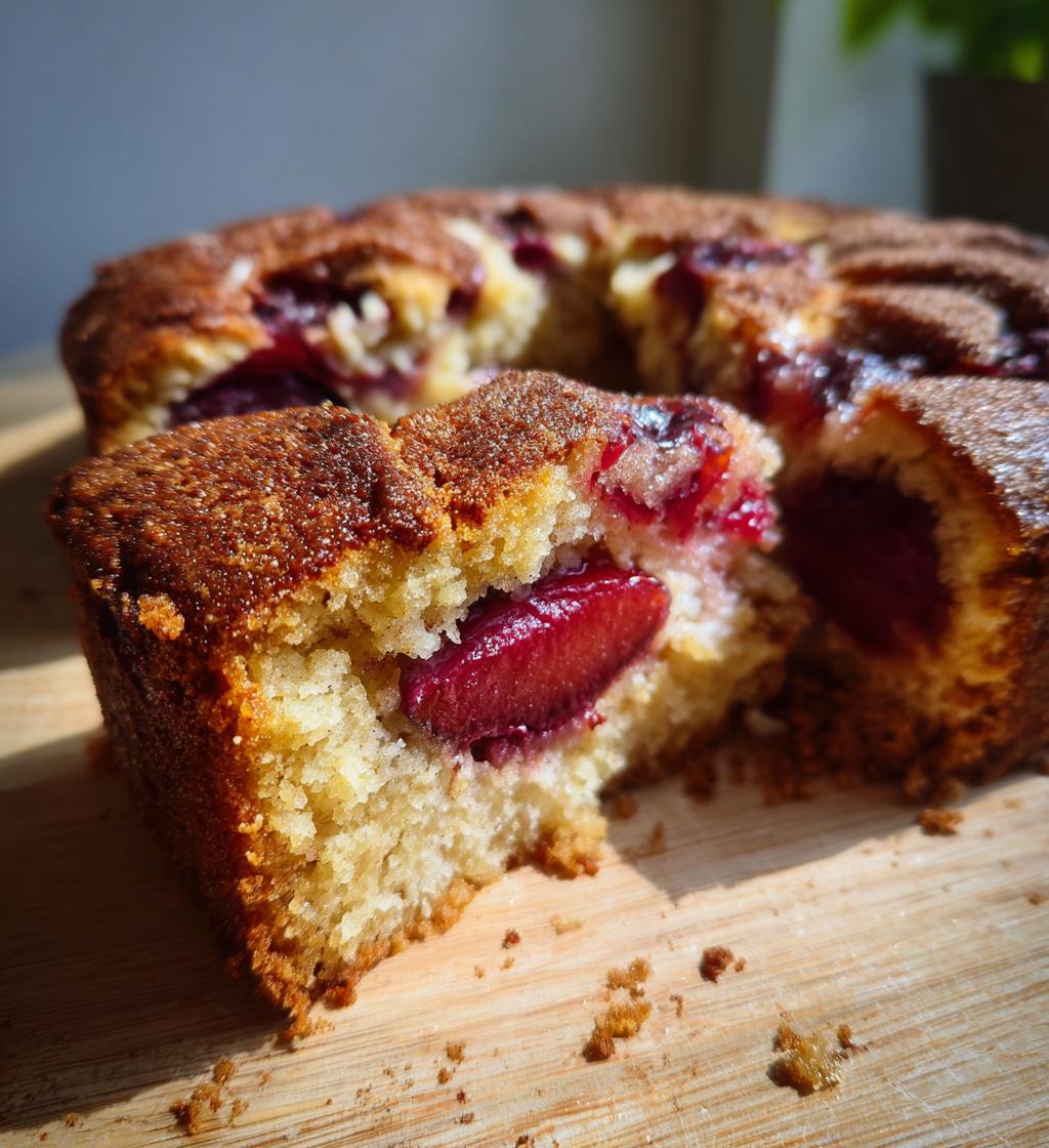 spiced plum custard cake