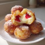 strawberry cheesecake stuffed donut holes
