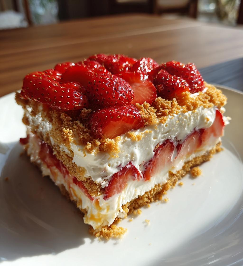strawberry crunch cheesecake salad - detail 1
