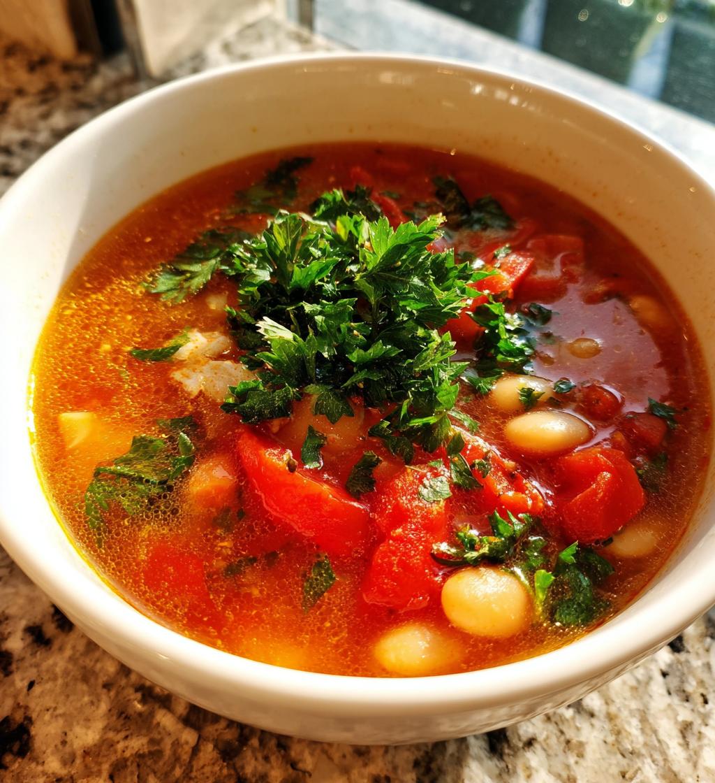 tomato and white bean soup - detail 1