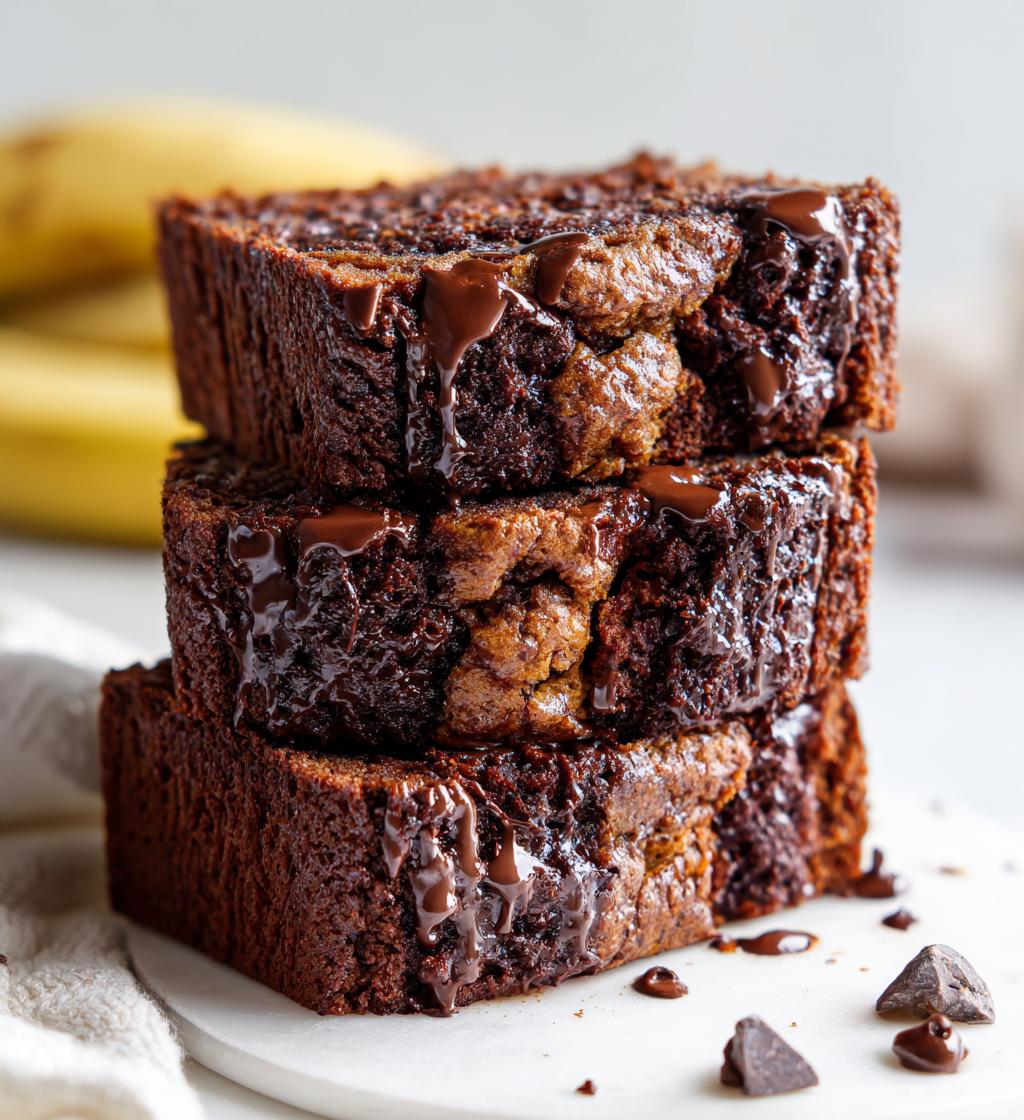 triple chocolate banana bread - detail 1