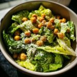 vegan caesar salad with chickpeas