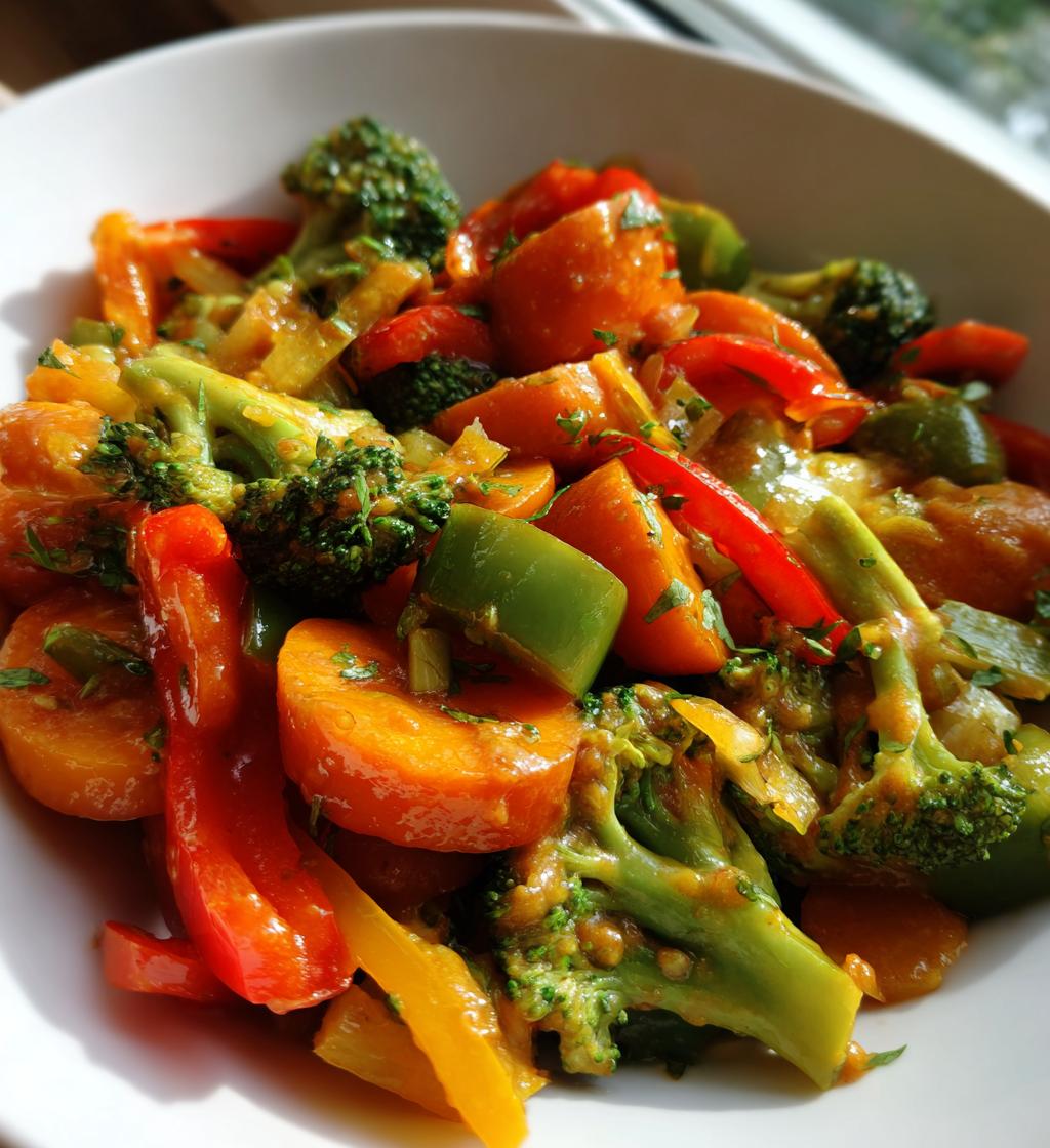vegetable stir fry with peanut sauce - detail 1