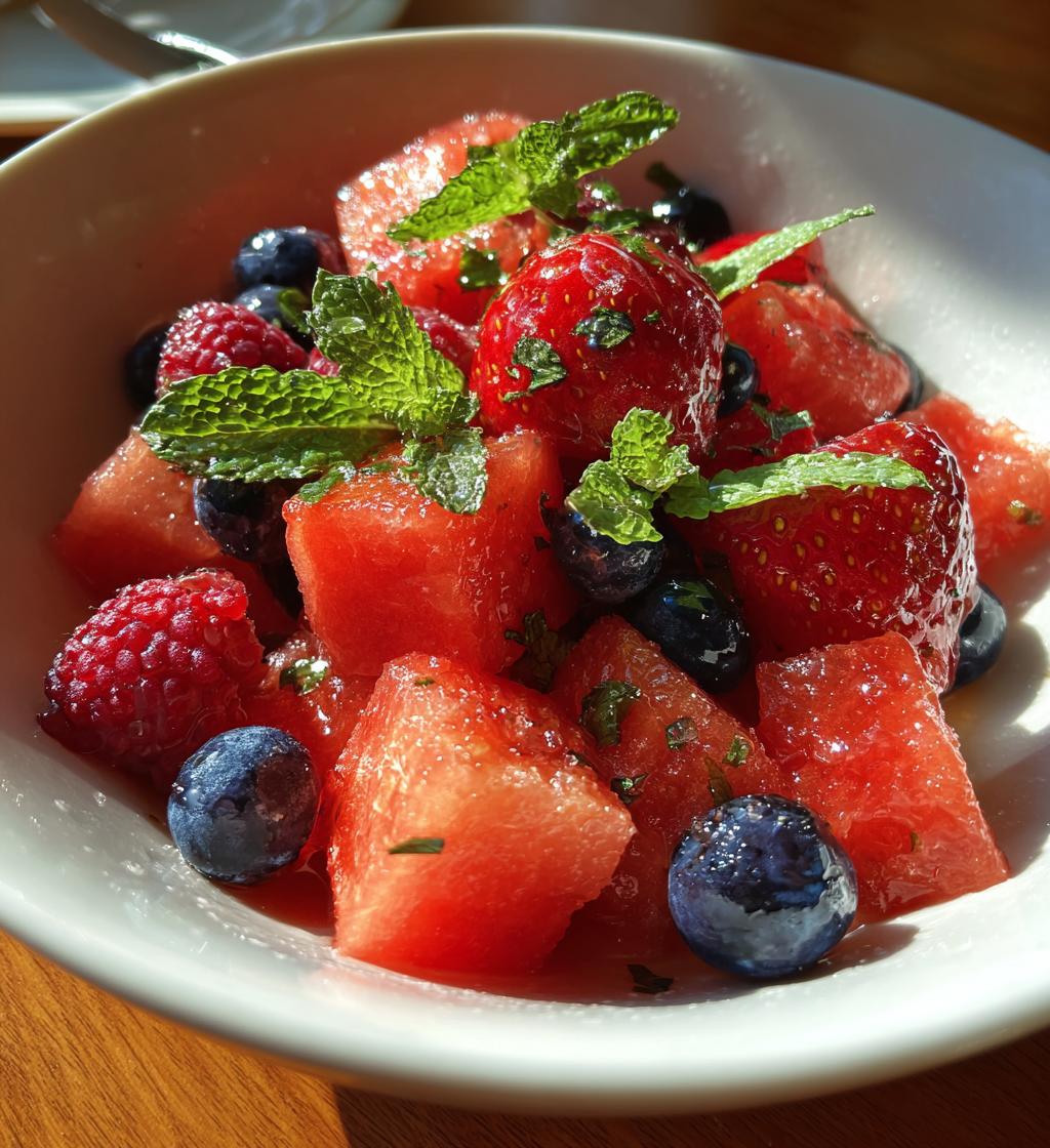 watermelon berry fruit salad - detail 1