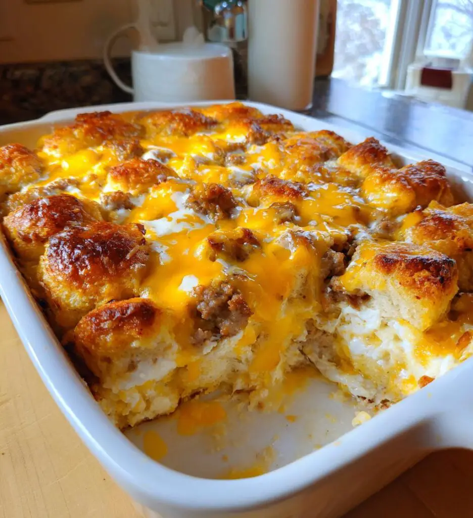 Biscuits & Gravy Breakfast Casserole