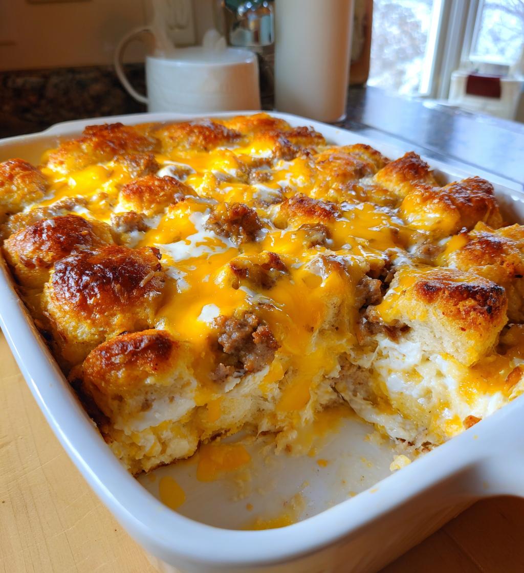 Biscuits & Gravy Breakfast Casserole