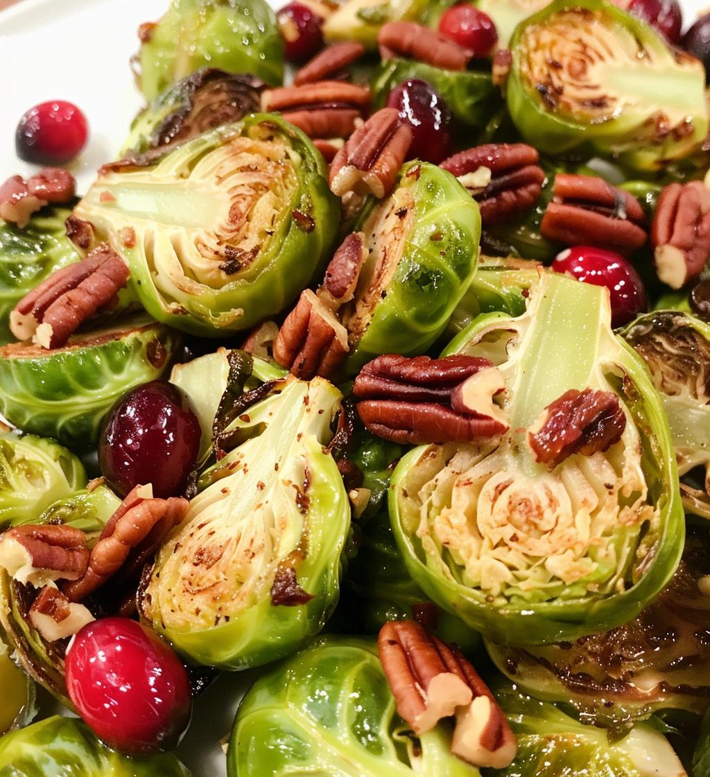 Brussels Sprouts with Cranberries & Pecans
