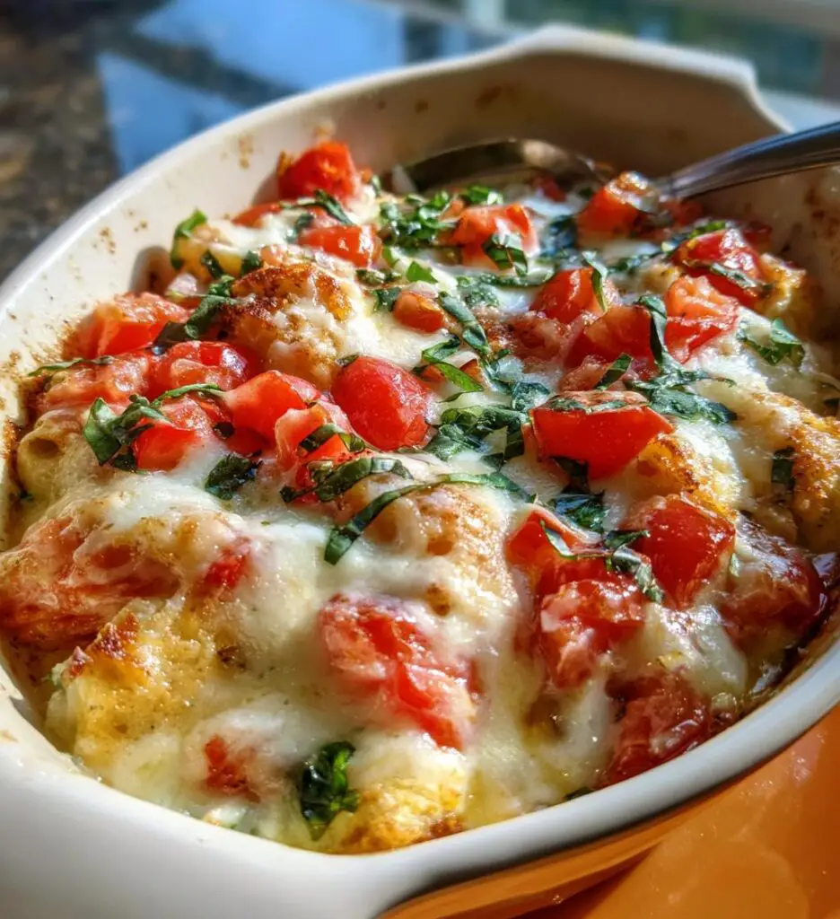 Caprese Breakfast Casserole (Tomato, Basil, Mozzarella)