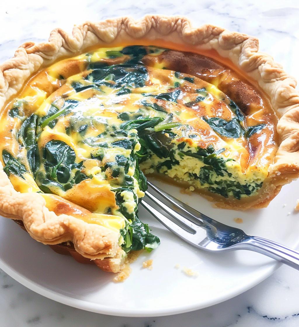 Christmas Morning Quiche (spinach + cheese) - detail 1