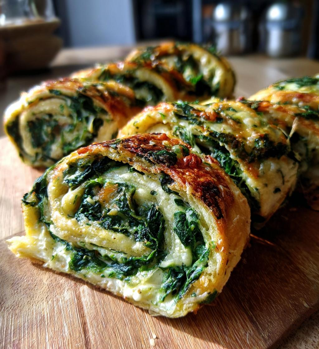 Creamy Spinach Parmesan Pinwheels - detail 1