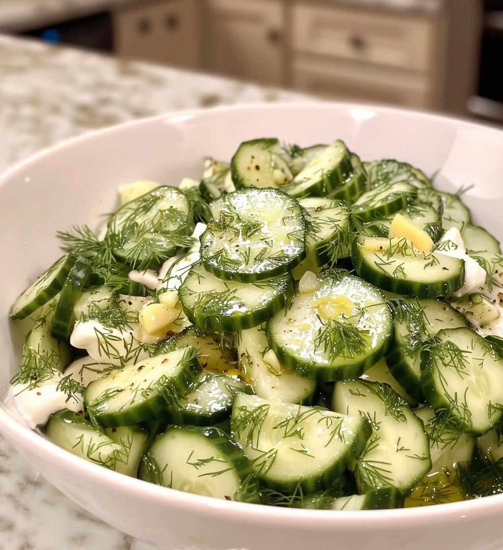 Cucumber Dill Yogurt Salad (light option)