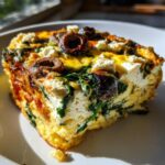 Greek Egg Casserole (Feta, Olives, Spinach)