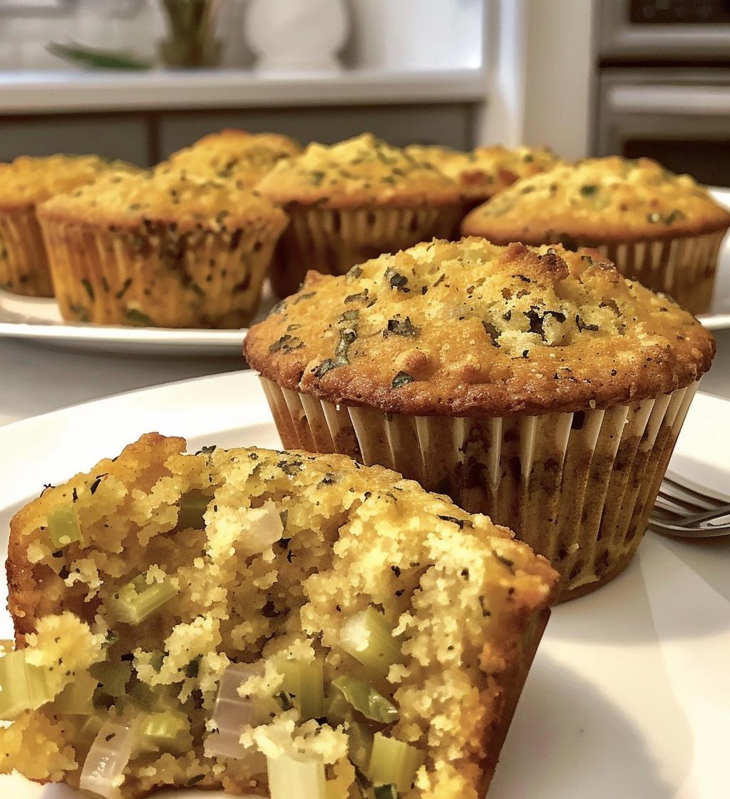 Holiday Cornbread Stuffing Muffins - detail 1