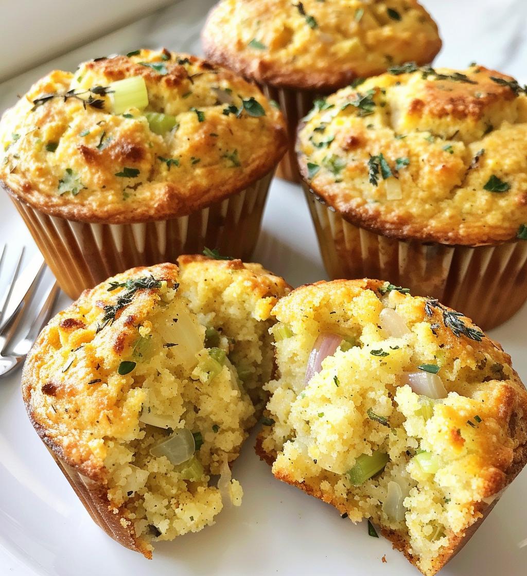 Holiday Cornbread Stuffing Muffins