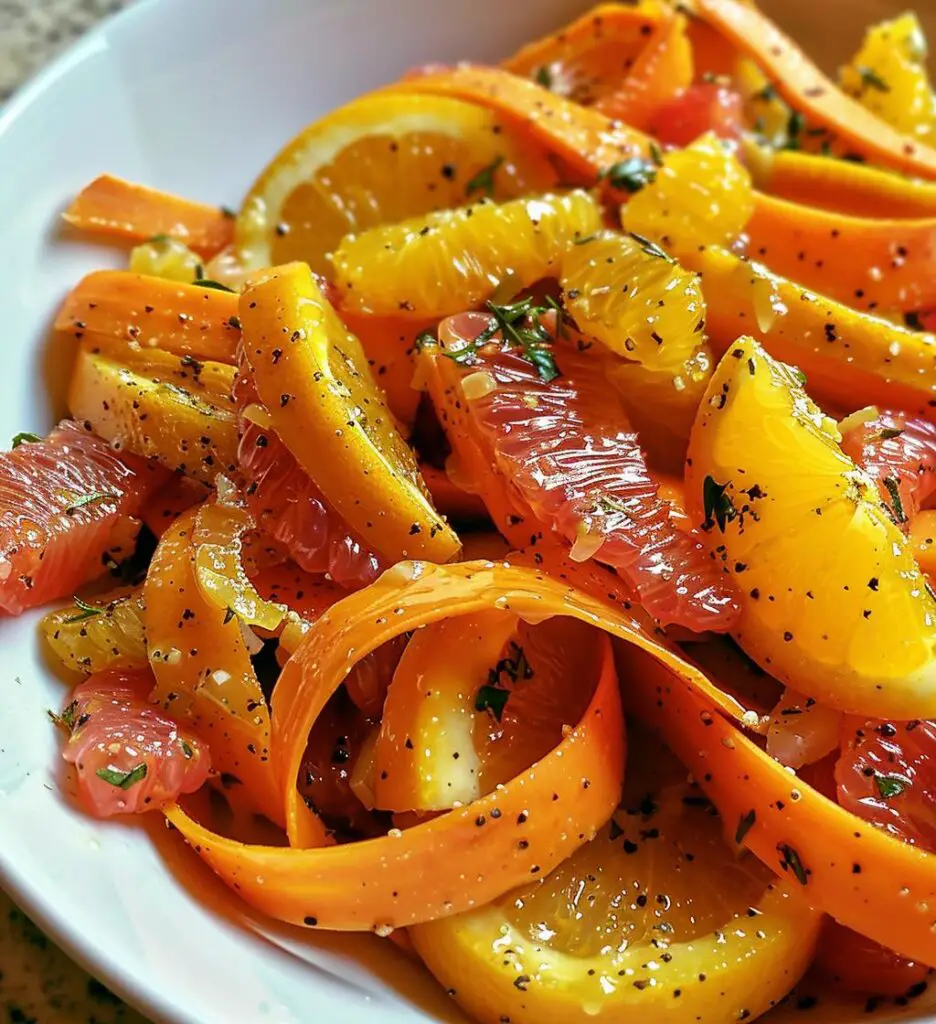 Maple Citrus Carrot Ribbon Salad