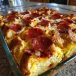 Pepperoni Pizza Breakfast Casserole