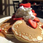 Santa Hat Strawberry Pancakes