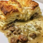 Sausage Gravy & Biscuits Casserole (or sausage-free)