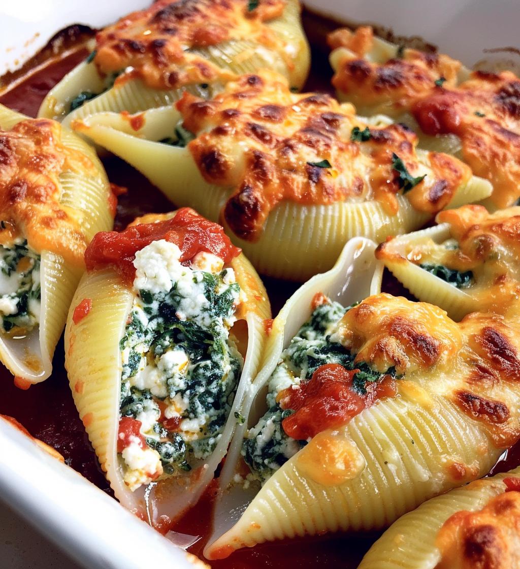 Spinach & Cheese Stuffed Shells (side portion) - detail 1