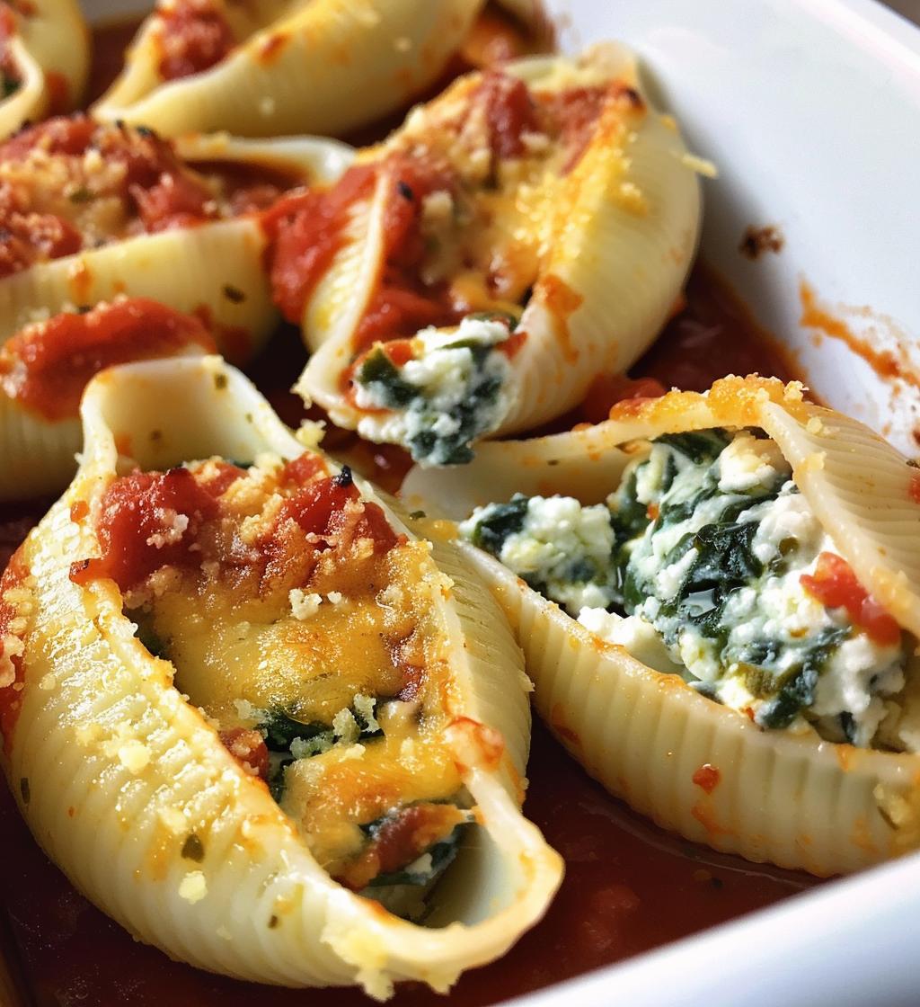 Spinach & Cheese Stuffed Shells (side portion)