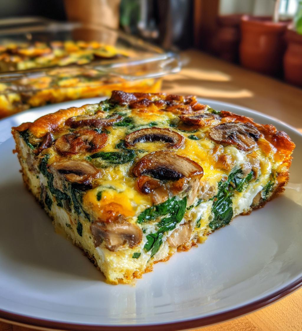 Spinach Mushroom Breakfast Casserole - detail 1