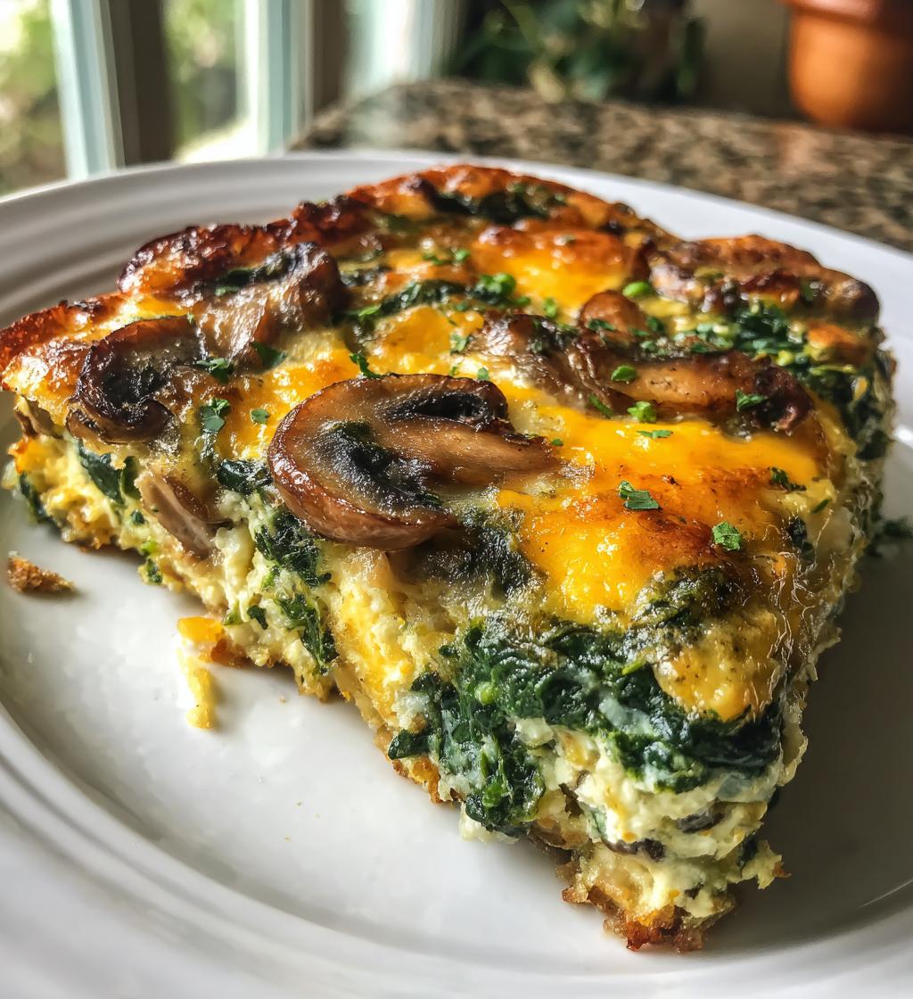 Spinach Mushroom Breakfast Casserole