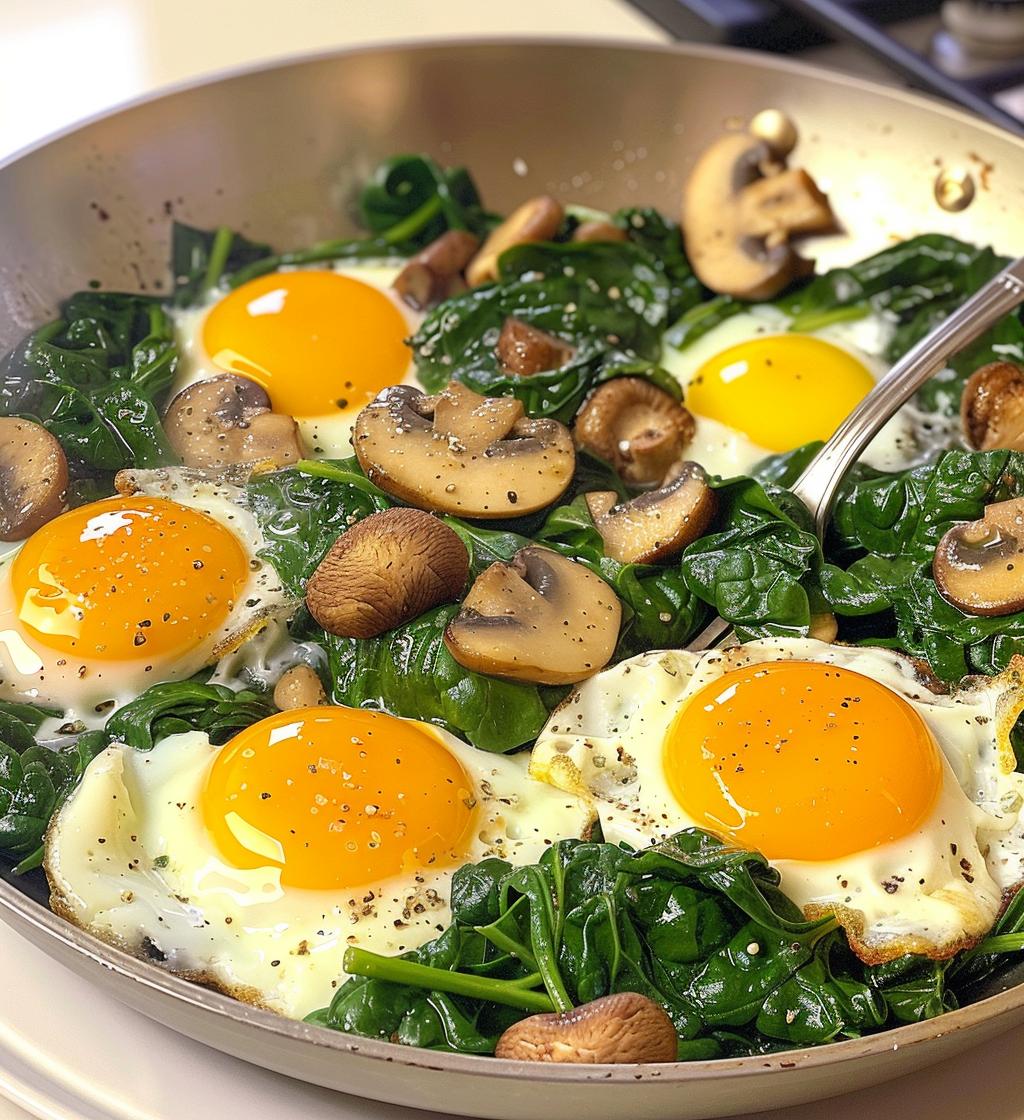 Spinach Mushroom Breakfast Skillet