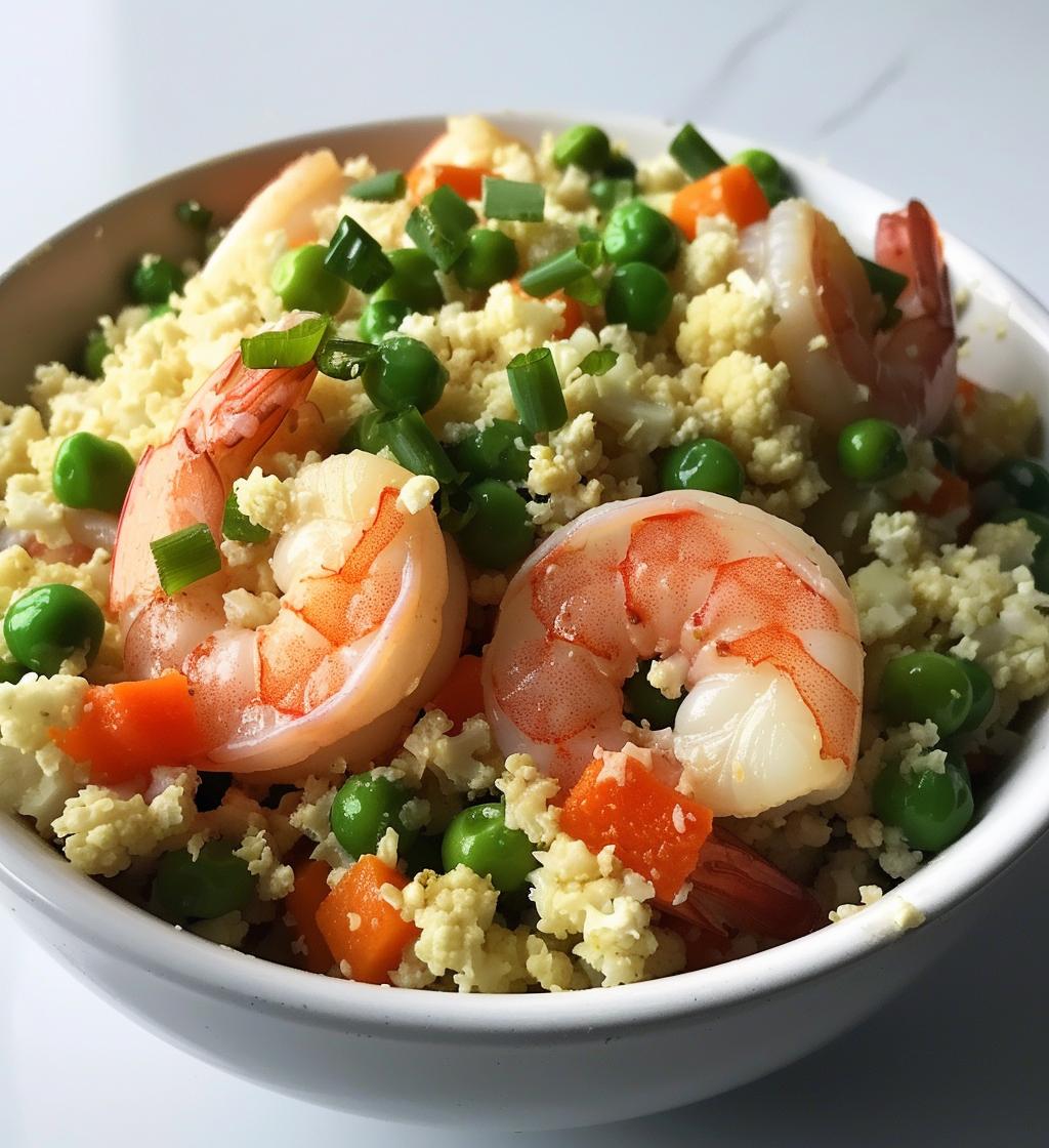 Cauliflower Fried “Rice” with Shrimp