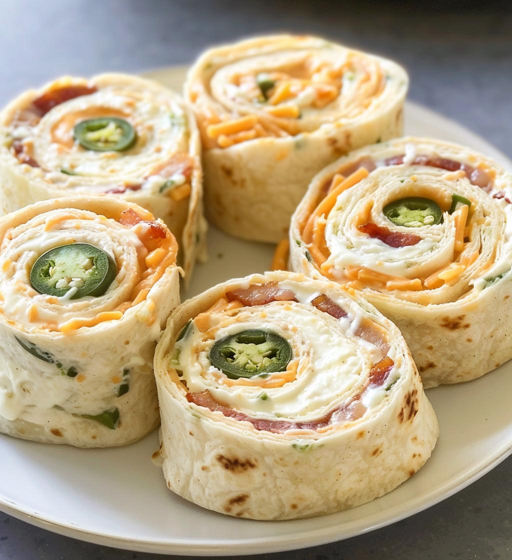 Cheesy Bacon Jalapeño Pinwheels
