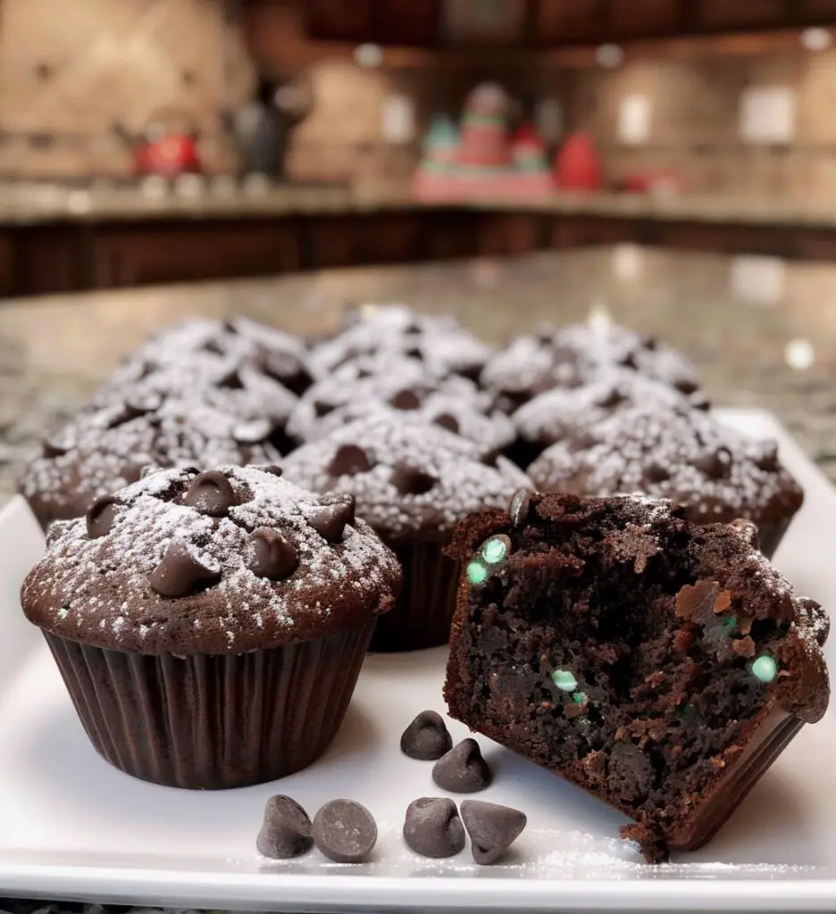 Chocolate peppermint muffins