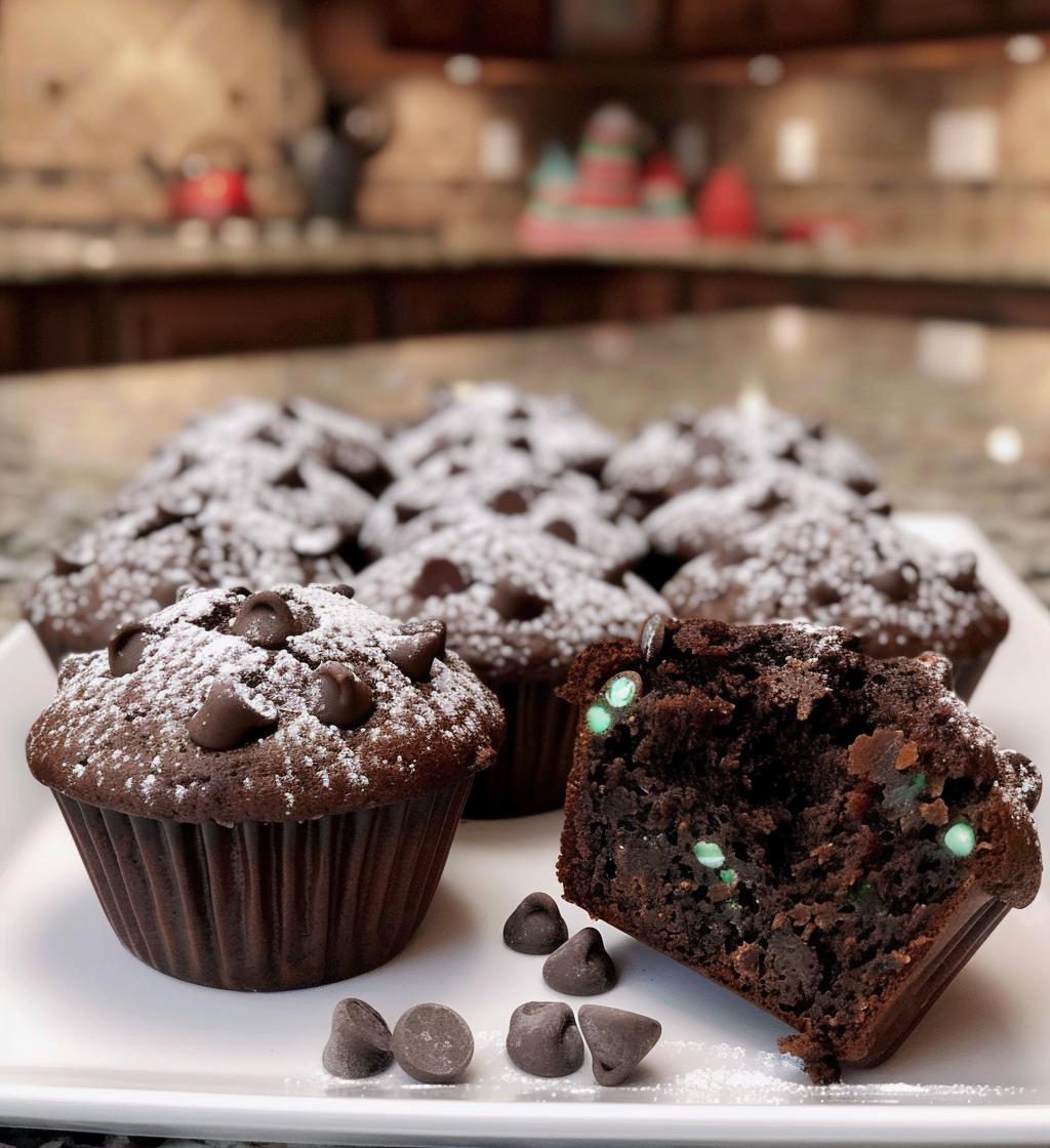 Chocolate peppermint muffins