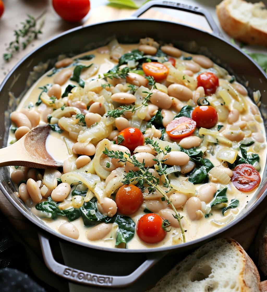 Creamy Tuscan White Bean Skillet